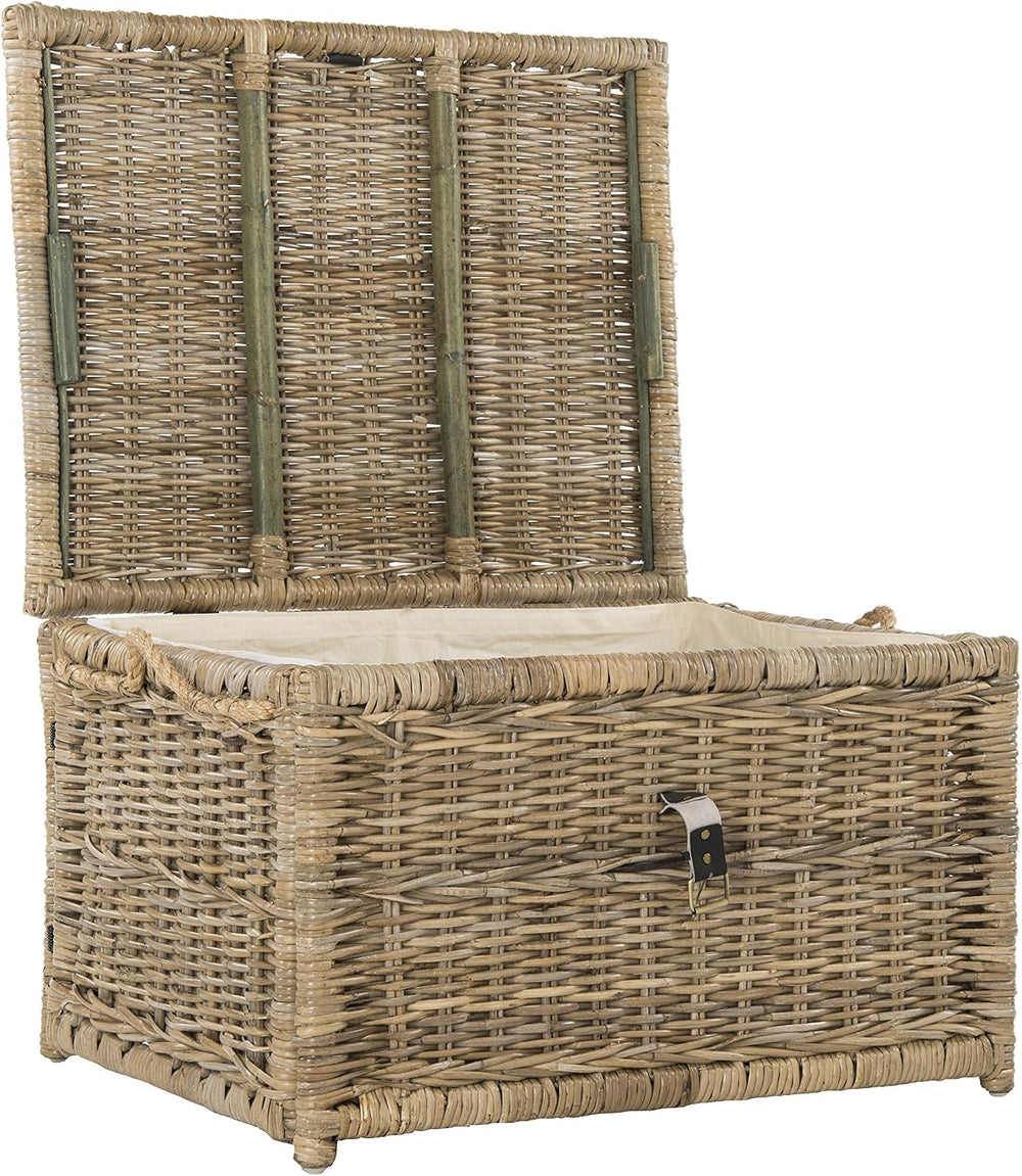 happimess Caden Collapsible Wicker Storage Trunk Chest 30", Natural | Ha...