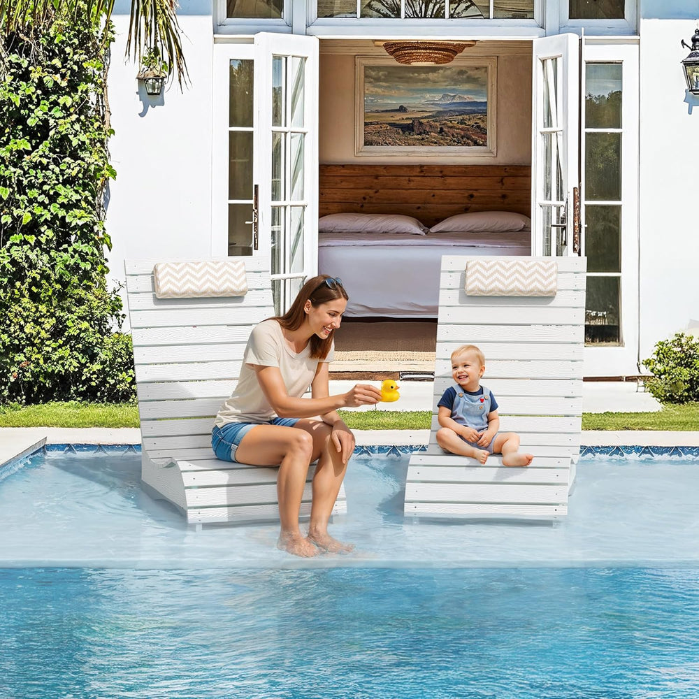 HDPS Pool Lounge Chairs Set of 2, Use in Pools Lounge Chairs up to 10-Inches ...