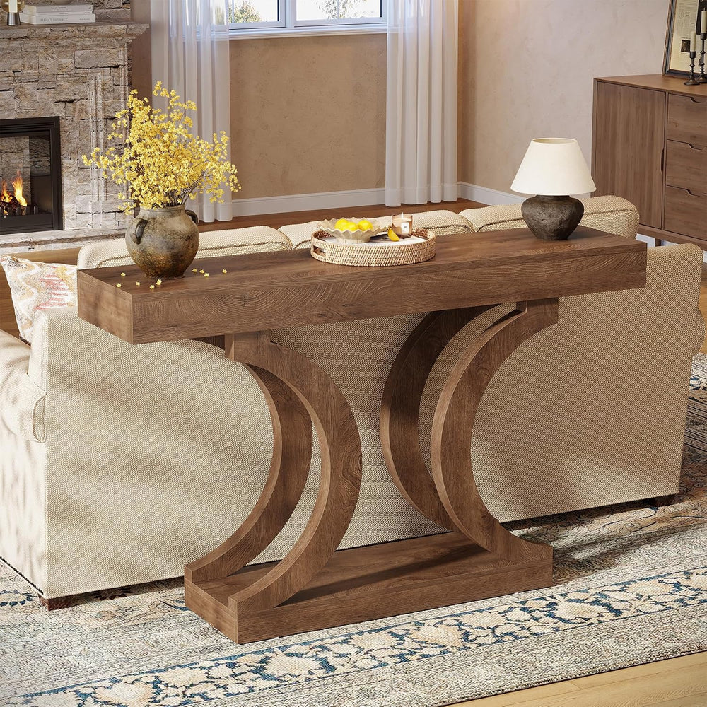 Tribesigns 43.31-Inch Farmhouse Console Table for Entryway, Unique Narrow Sof...