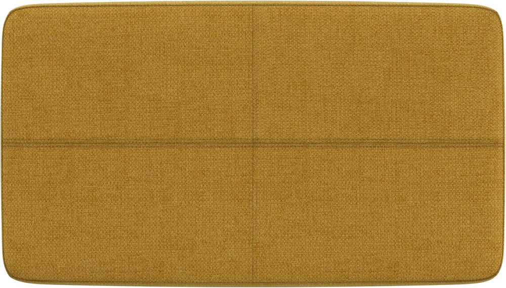 SIMPLIHOME Carlson 27" Wide Woven Fabric Rectangle Ottoman in Marigold
