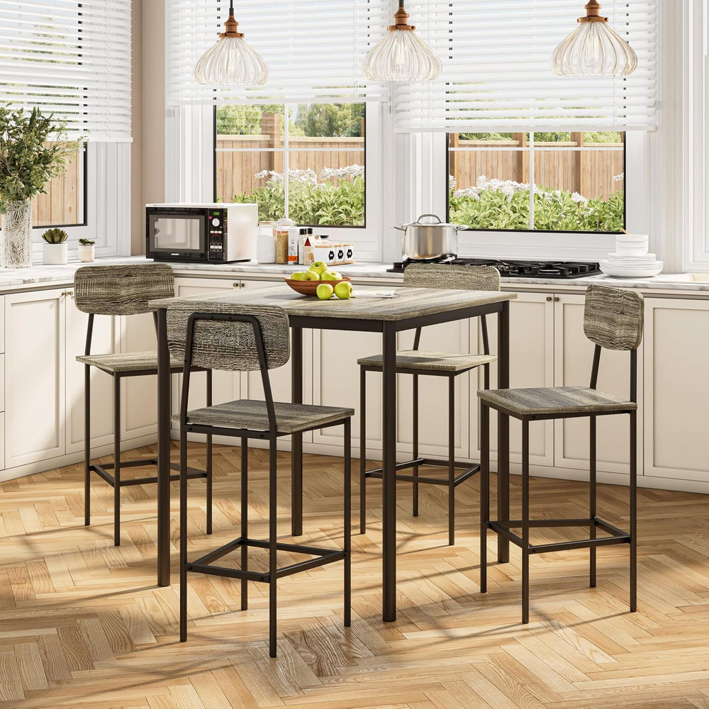 Kitchen Table and Chairs of 4, 5 Piece Dining Table Set, Classic Grey