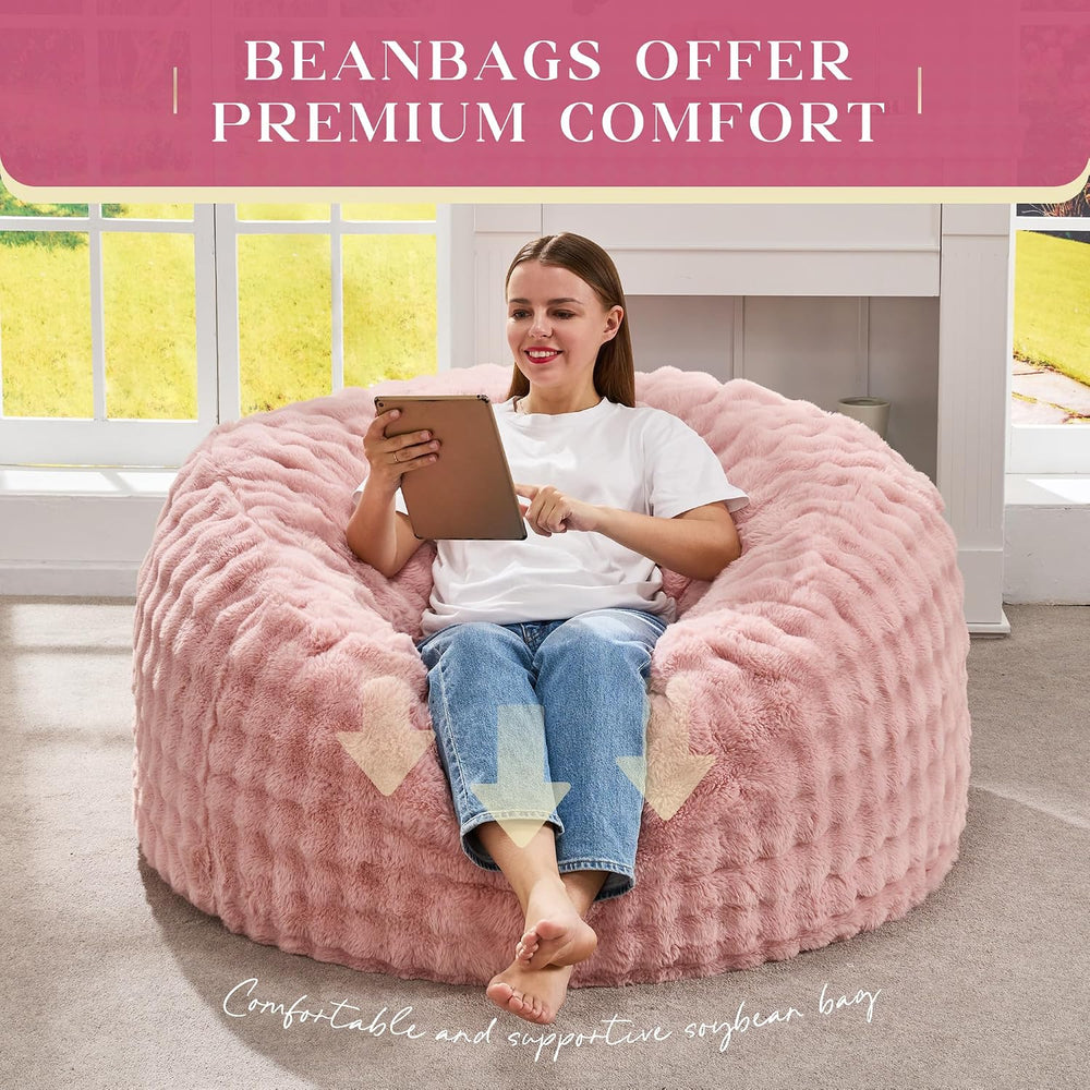 Hobestluk Large Bean Bag Chairs 3FT Big Adults BeanBag Chairs with Filler | M...