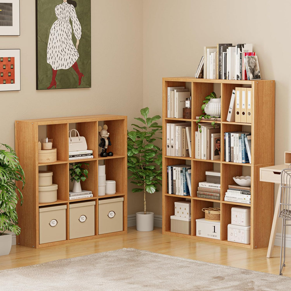Cube Storage Organizer Bookcase, Decorative 11 inch Open Back Cubical Shelf w...