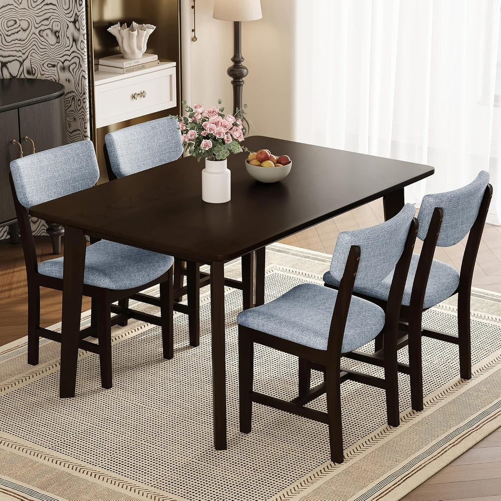 Merax Merax Farmhouse 47" Rectangular Dining Table, Solid Wood Kitchen T...
