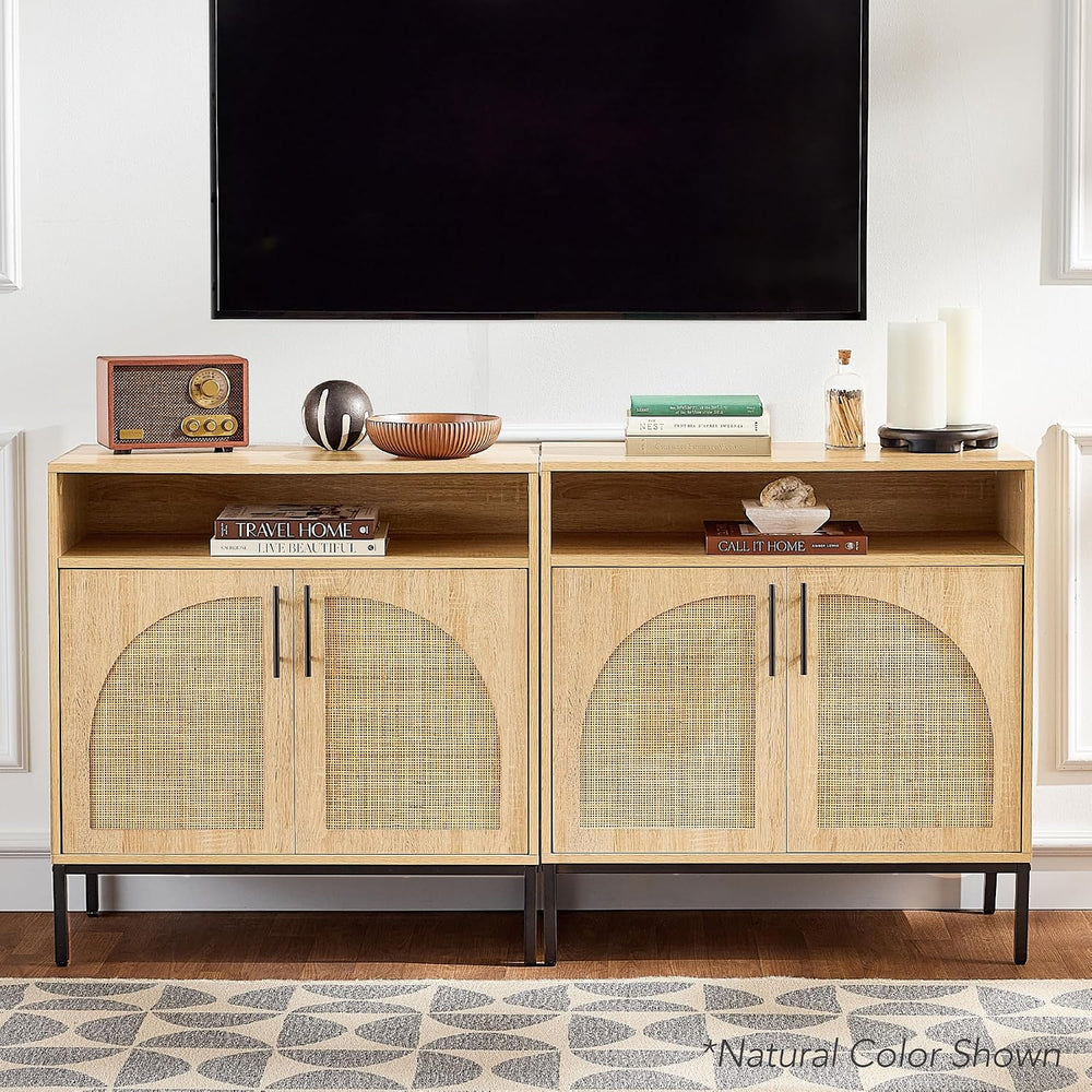 Best Choice Products Rattan Sideboard Buffet Cabinet, Entryway Table, Accent ...