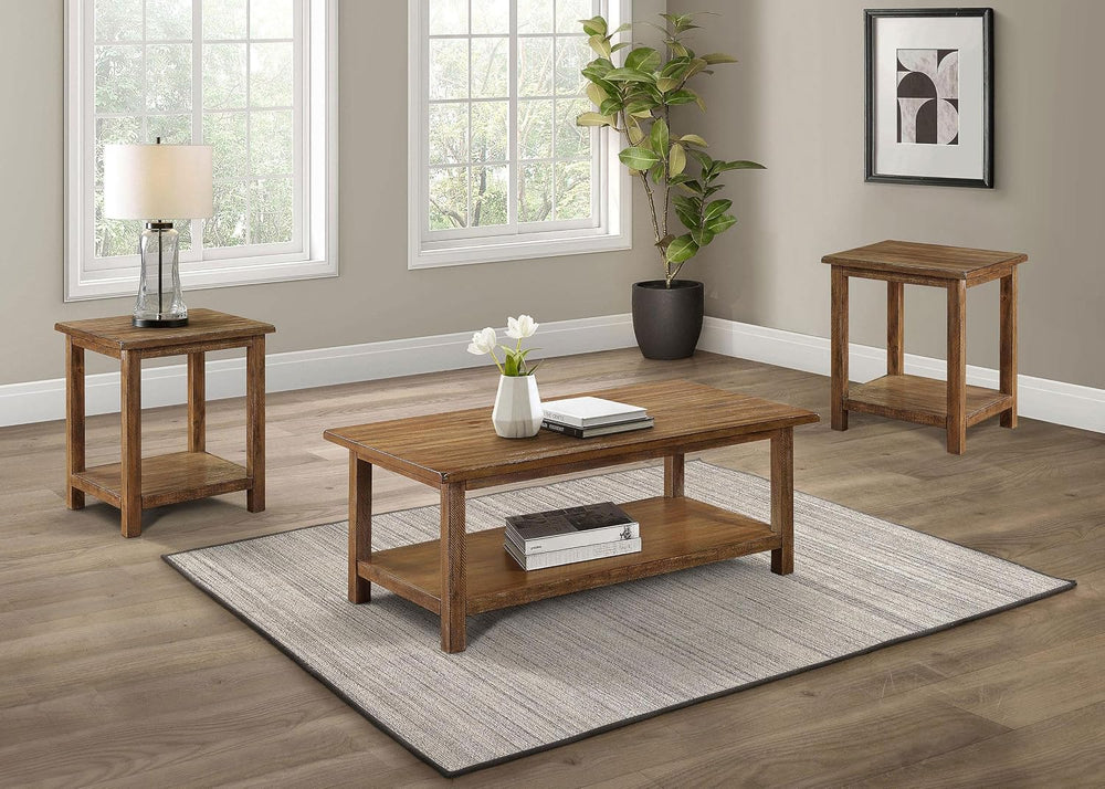 Coaster Home Furnishings Payne 3-piece Coffee and End Table Set Distressed Brown