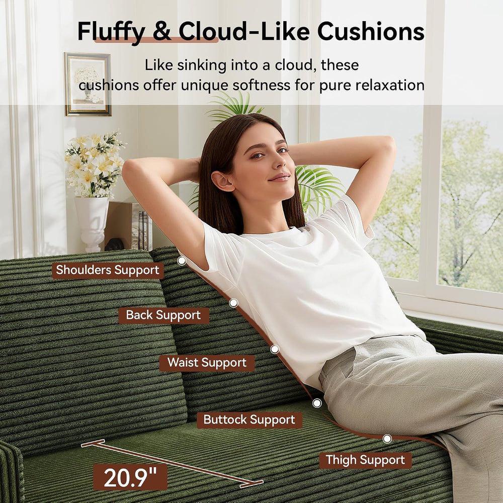 Vipbear 65.4" Loveseat Sofa,Mid-Century Modern Small Couches for Living ...