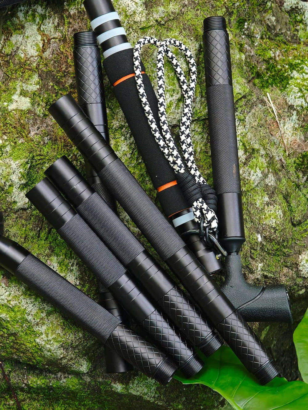 15-in-1 Tactical Hiking Stick, Aluminum Survival Walking Stick Self Defense