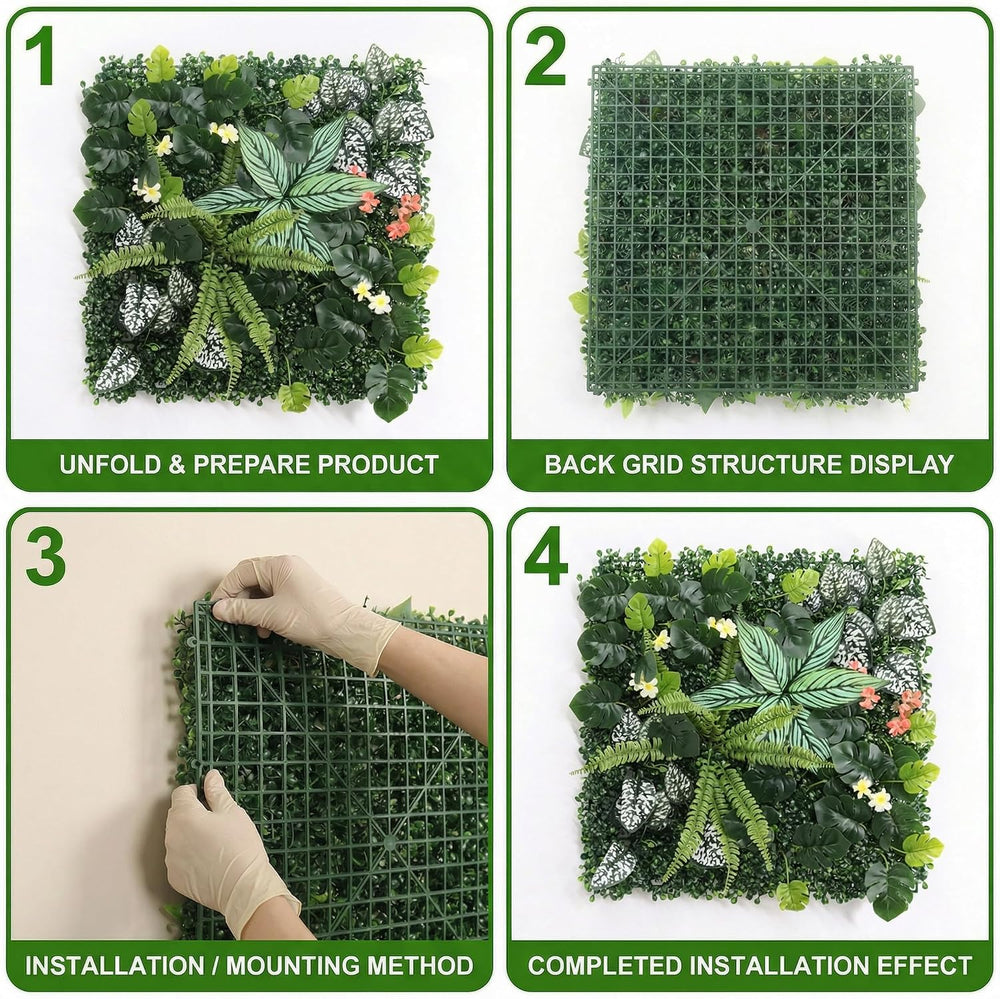 4 Pack 20"x20"Grass Wall Panels-Artificial Boxwood Panels for Green...