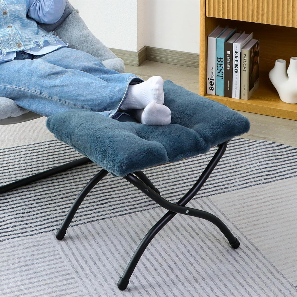 15"(H) Folding Ottoman, Foldable Footrest Stool, Portable Small Foot Sto...