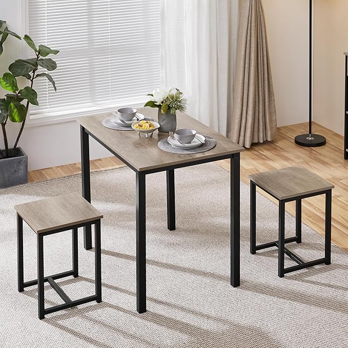 Yaheetech 3 Piece Dining Table Set - Kitchen Table & Chair Sets for 2 - C...