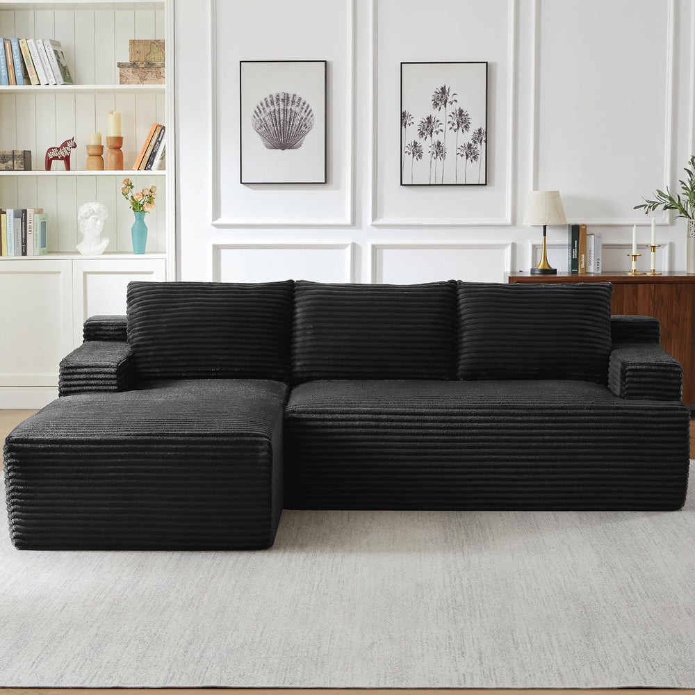 Eafurn 96" L Shaped Cloud Sectional Couch with Chaise, Deep Seat Modular...