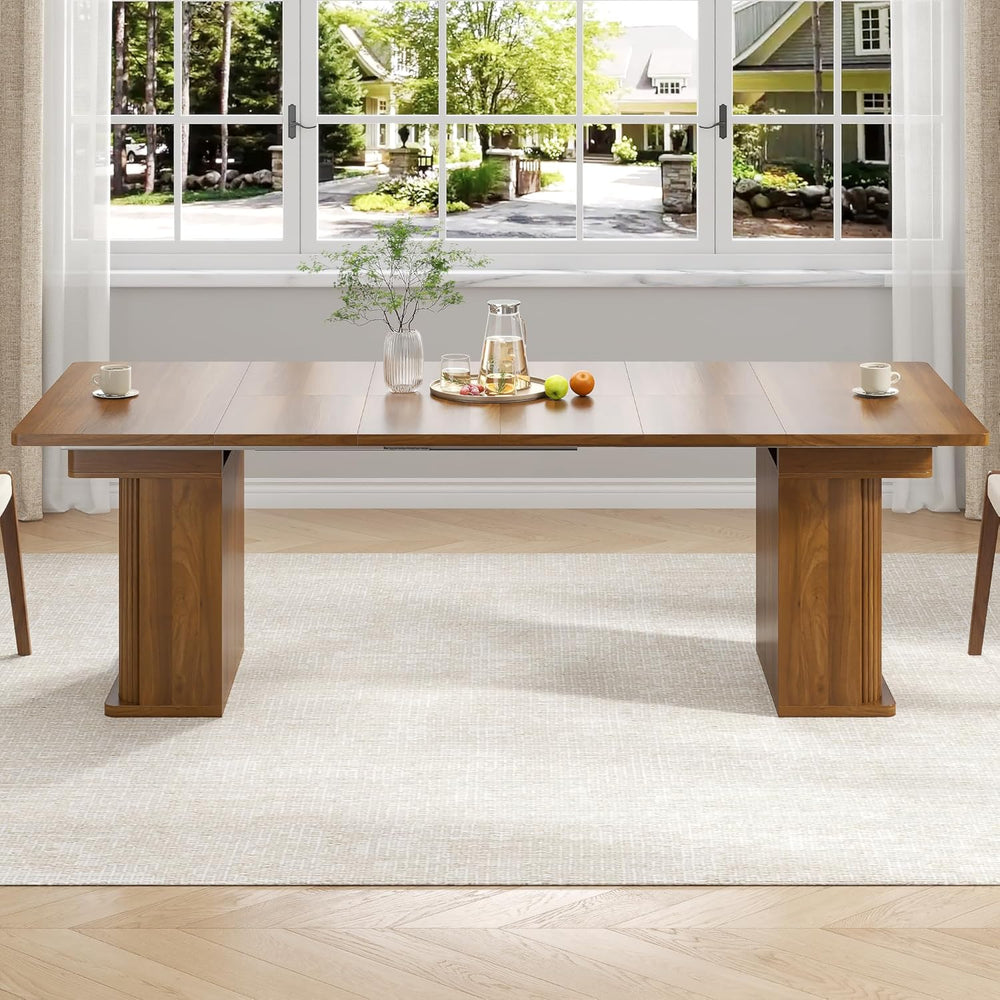 39-94 inch Extendable Dining Table for 4-10, Rectangle Expandable Long Kitche...