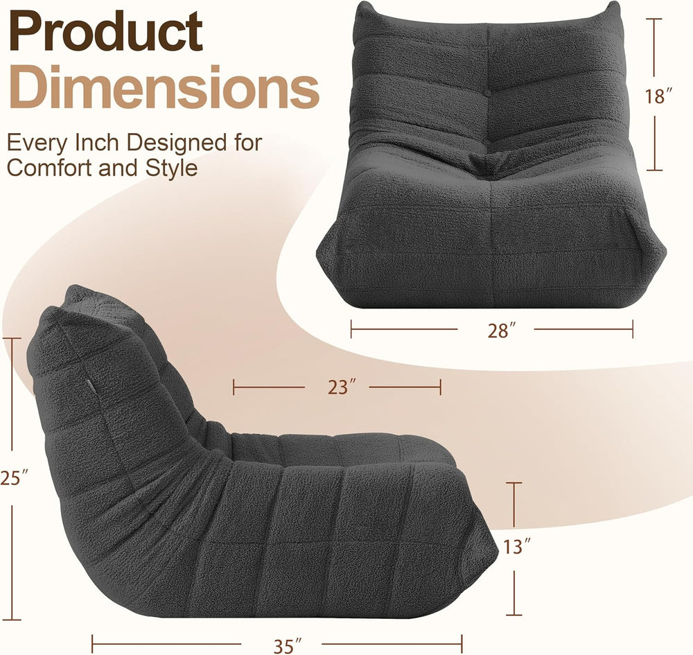 Gazecaia Comfy Bean Bag Chair for Adults Teens | Fireside Floor Lounge Chair,...