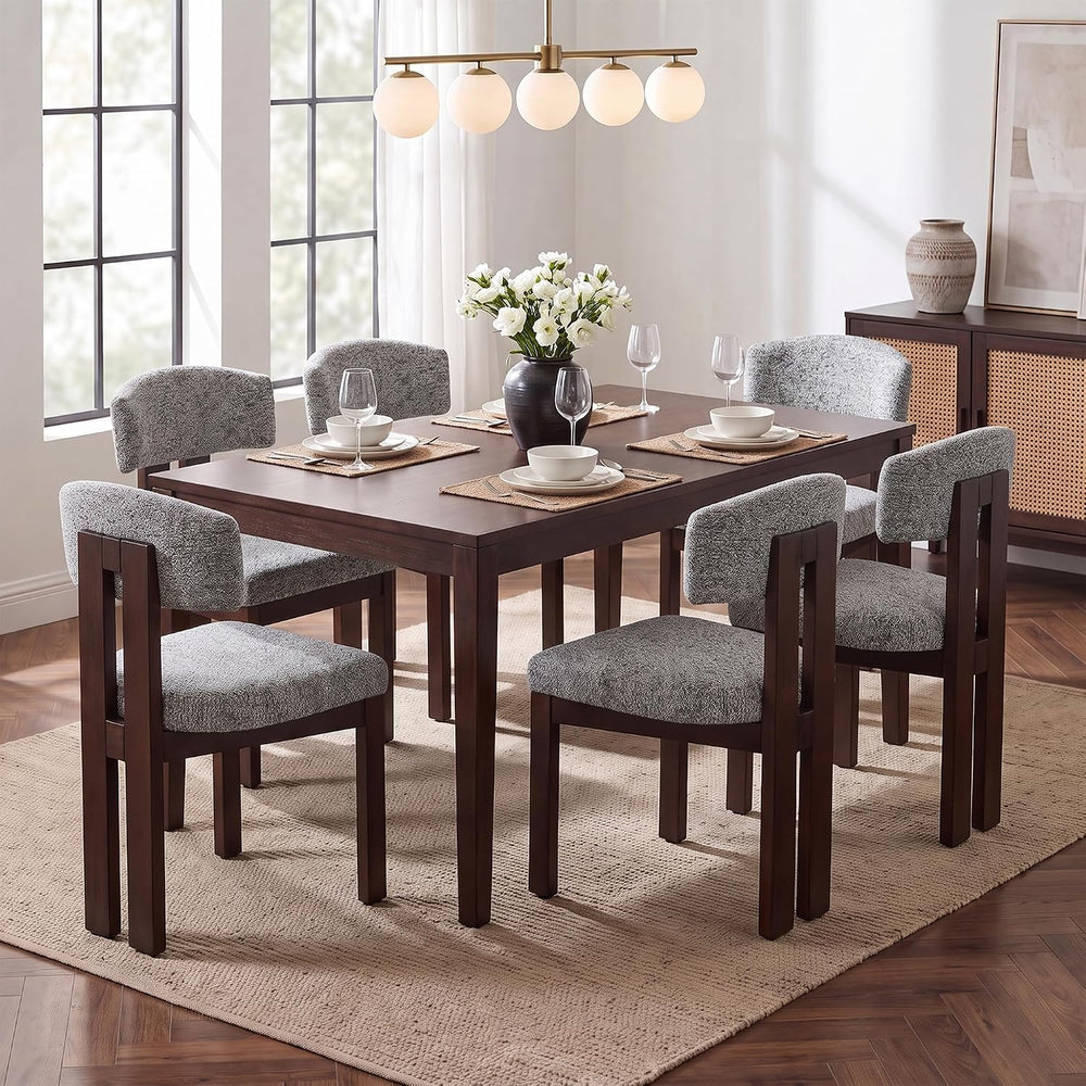 COLAMY Upholstered Dining Chairs Set of 4, Solid Wood Wobble-Free Modern Kitc...