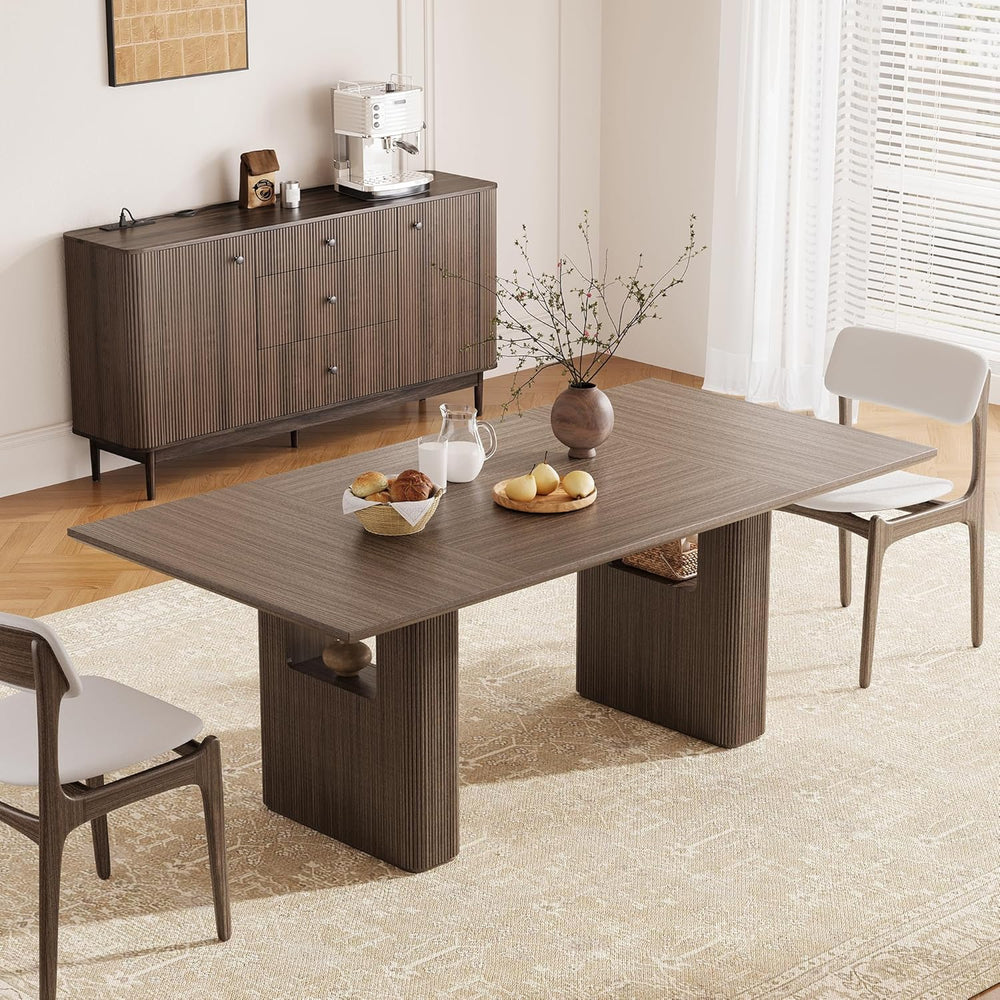 78.5 Inch Dining Table for 4-10 People, Long Large Kitchen Table with Wood St...