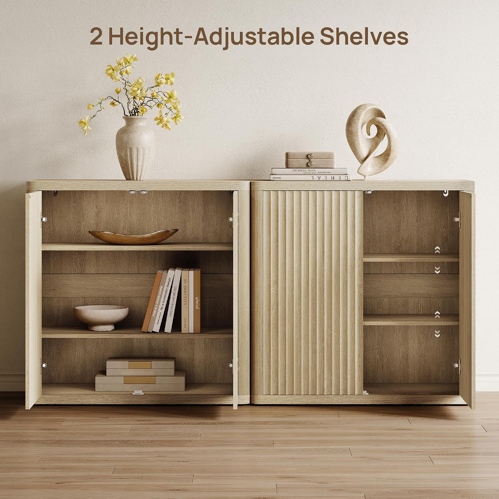 SICOTAS Buffet Cabinet with Storage Sideboard Accent Modern Credenza with Doo...