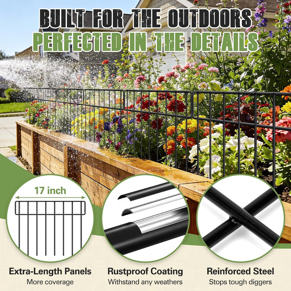 HIHADUUM 30Ft(L) X 13Inch(H) Animal Barrier Fence - 21 Pack Garden Fence Anim...