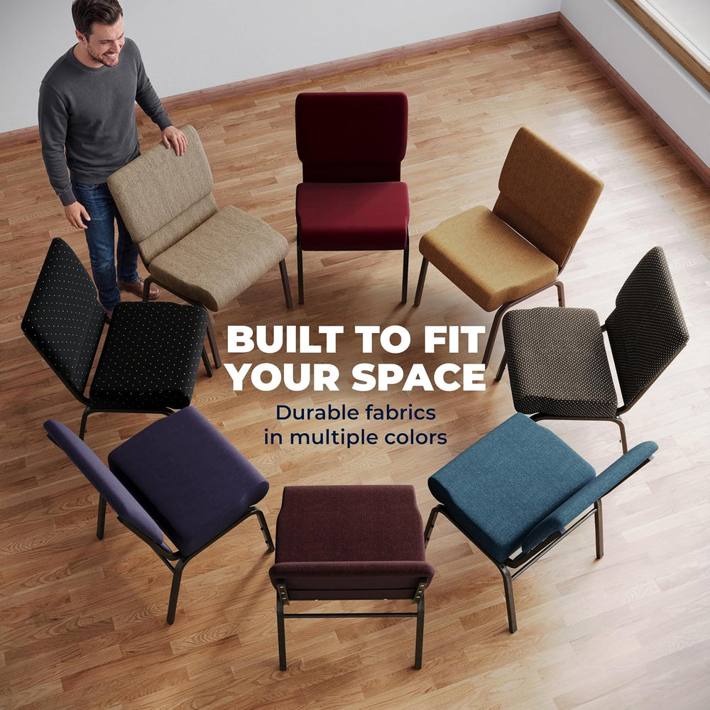 Flash Furniture 4 Pack HERCULES Series 21''W Church Chair in Dark Gra...