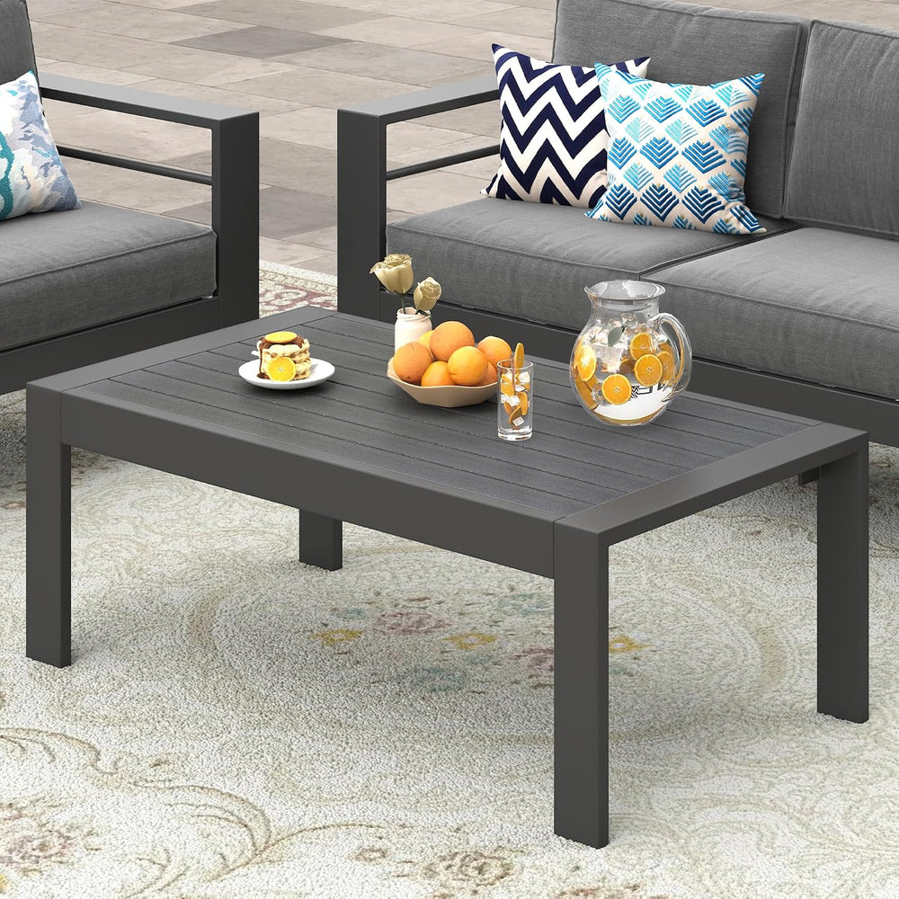 Wisteria Lane Aluminum Outdoor Patio Furniture Coffee Table, All-Weather Outd...