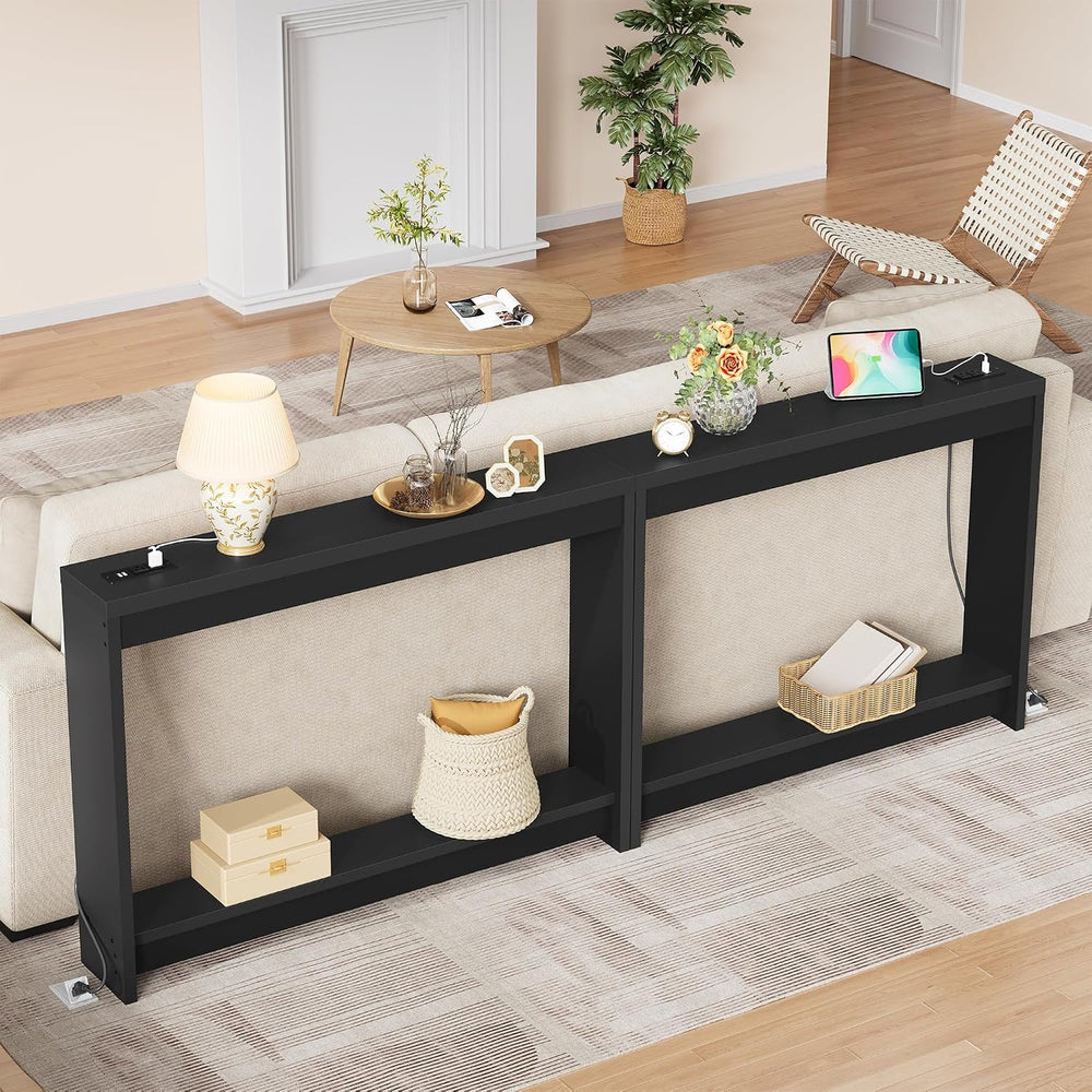 FAVOOSTY 39.4" Sofa Table Behind Couch Table Skinny Narrow Console Table...