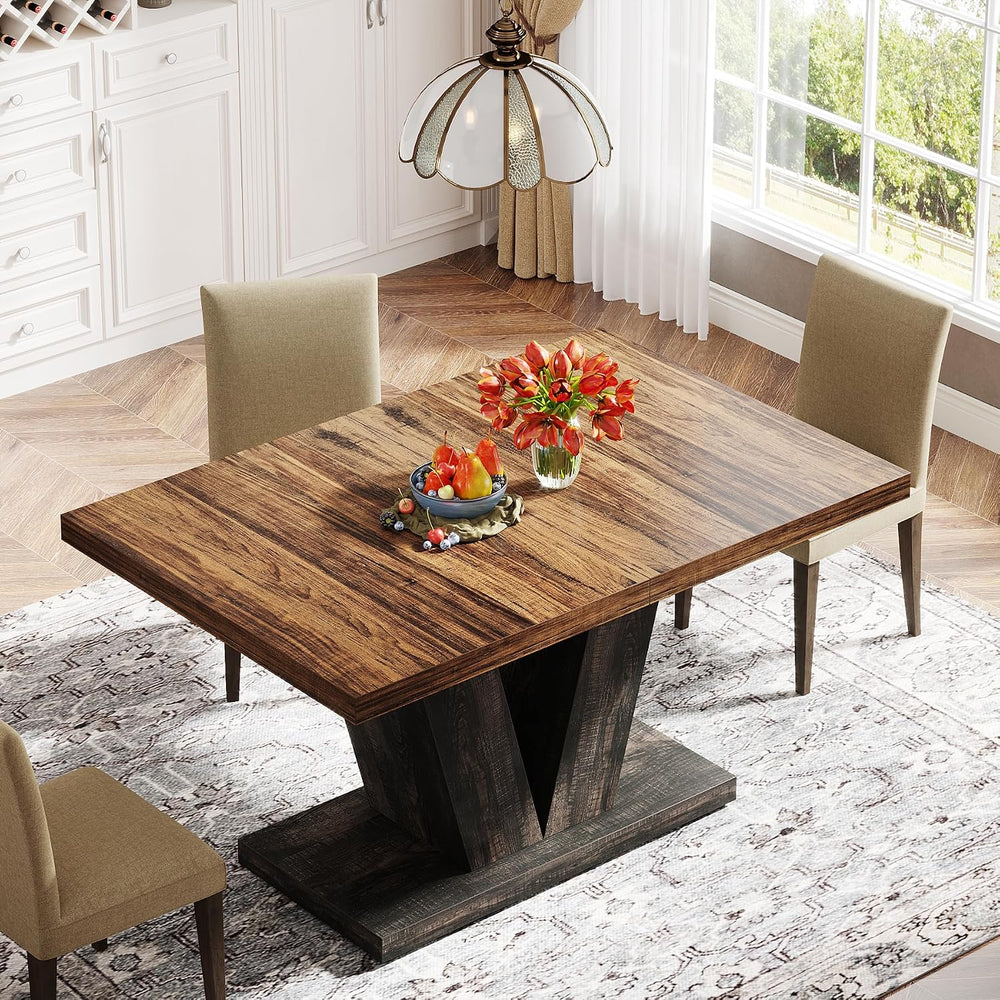 Tribesigns 47-Inch Dining Table for 4, Black Kitchen Dinner Table with Heavy ...