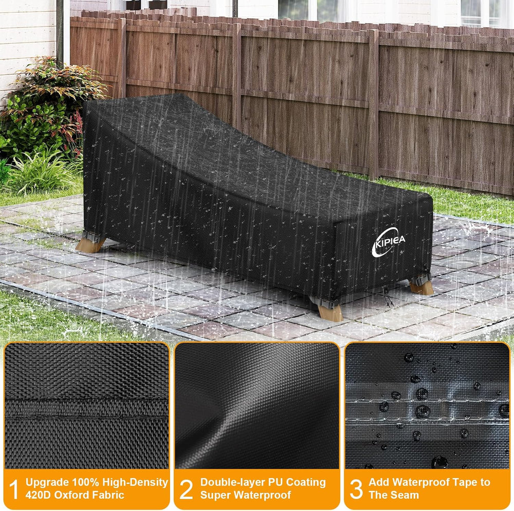 Kipiea Waterproof Patio Lounge Chair Covers for Outdoor Furniture, Heavy Duty...