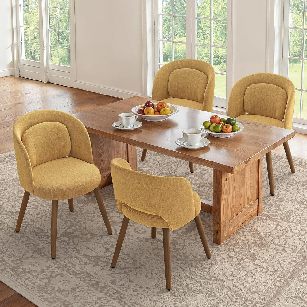 LUE BONA Dining Chairs Set of 4 with Lumbar Support, Ginger