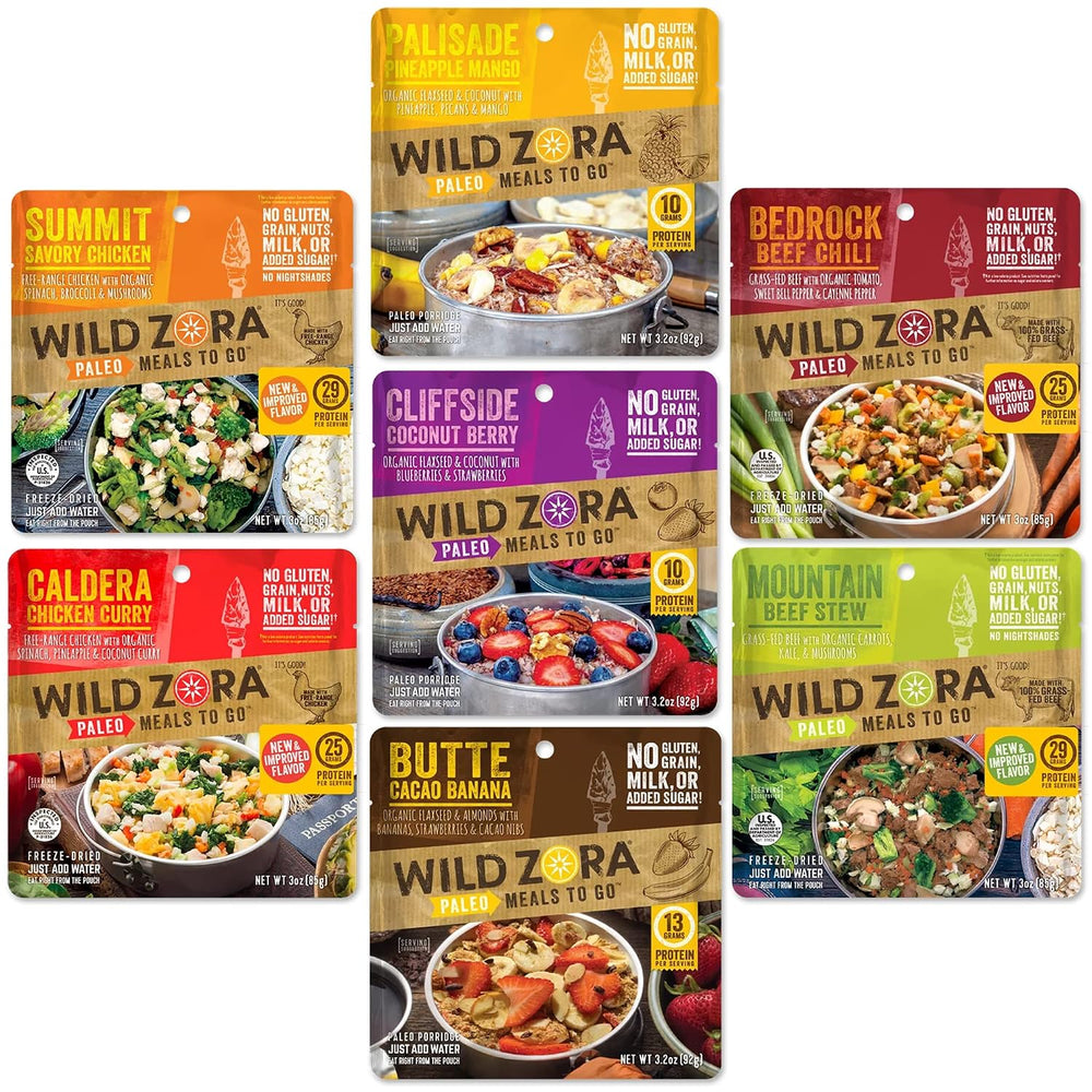 Wild Zora Paleo Freeze Dried Meals for Backpacking & Camping - Healthy Gl...