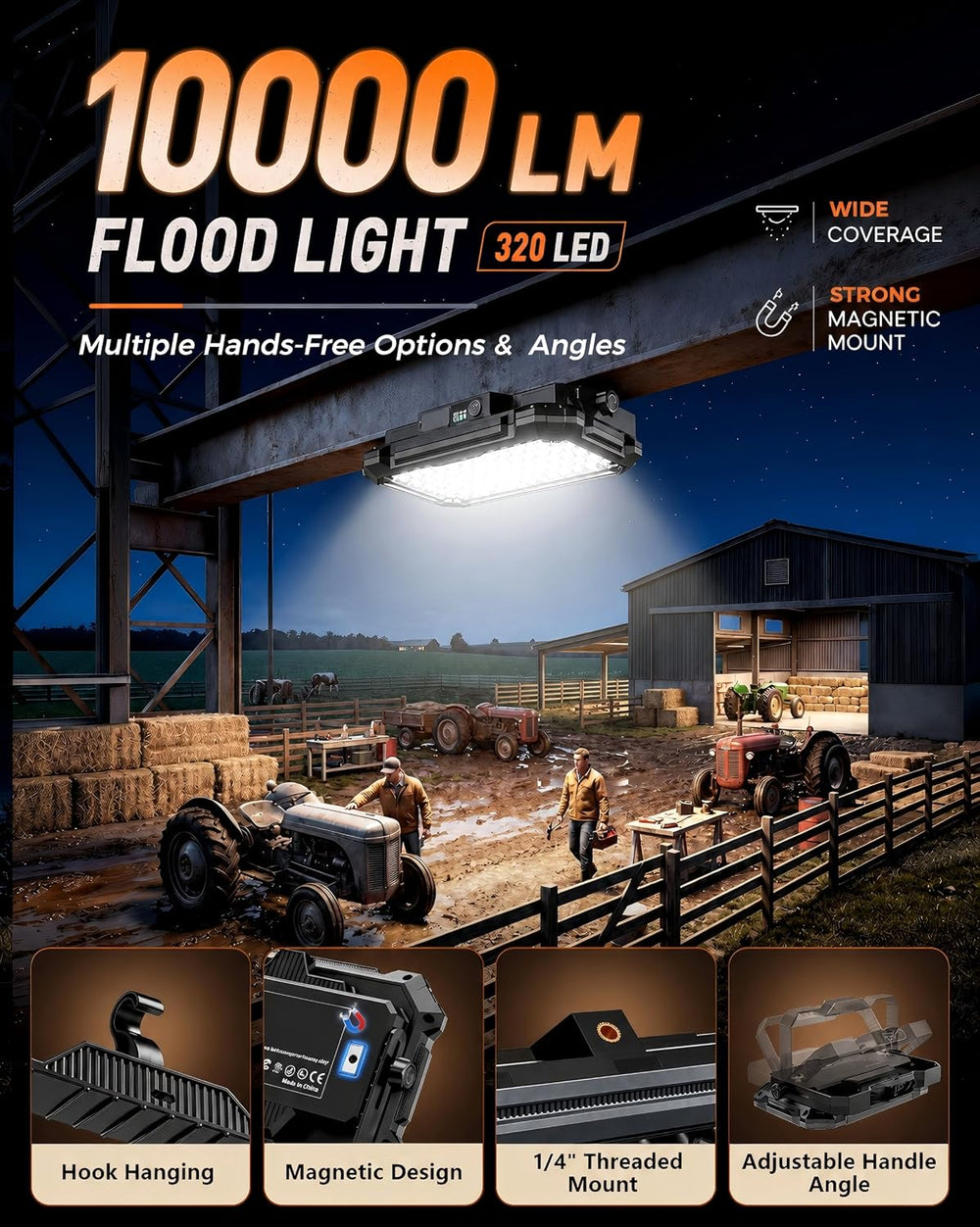 LED Work Light: Magnetic Portable Rechargeable Work Lights