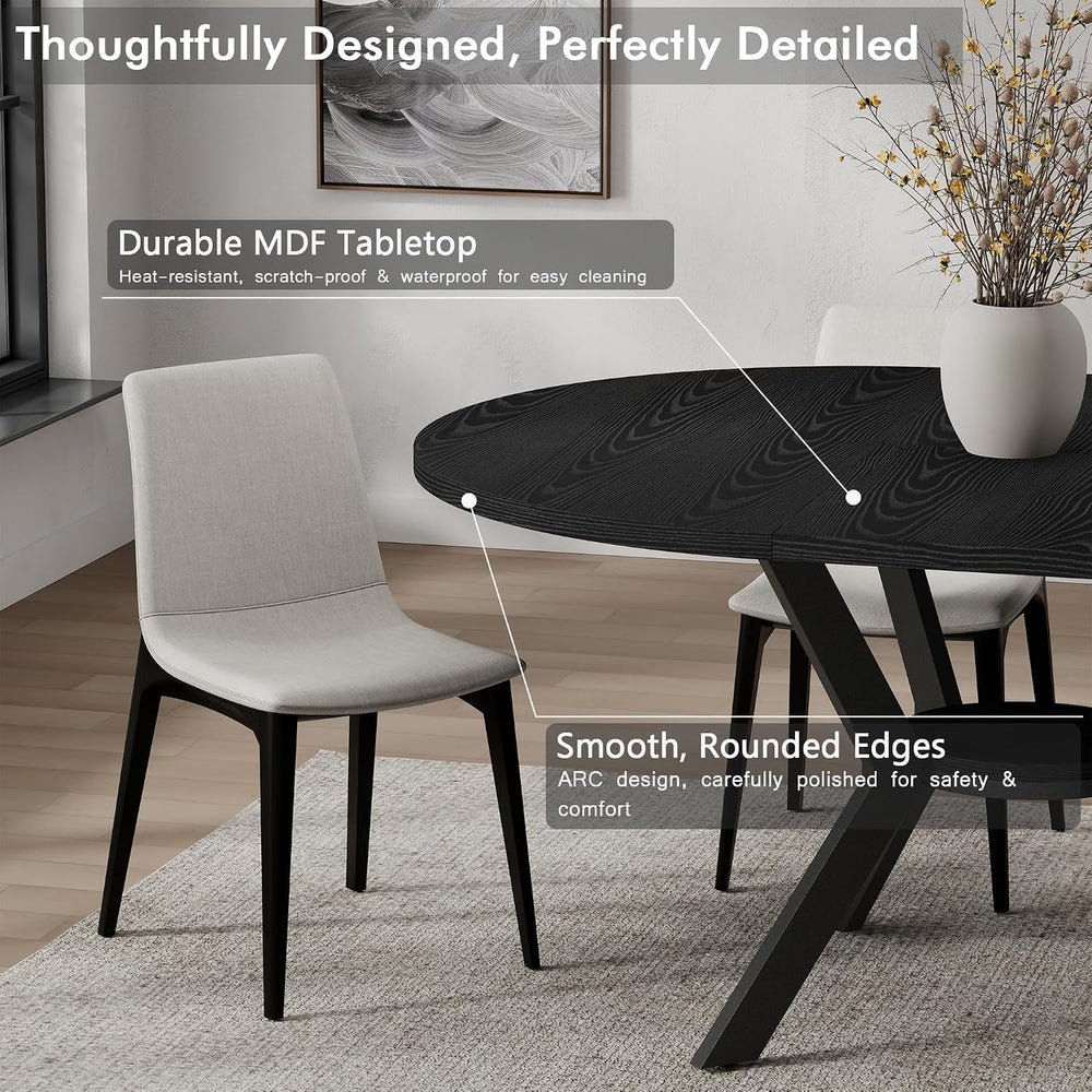 42"-58" Extendable Round Dining Table with Built-in Flip Leaf, Mode...