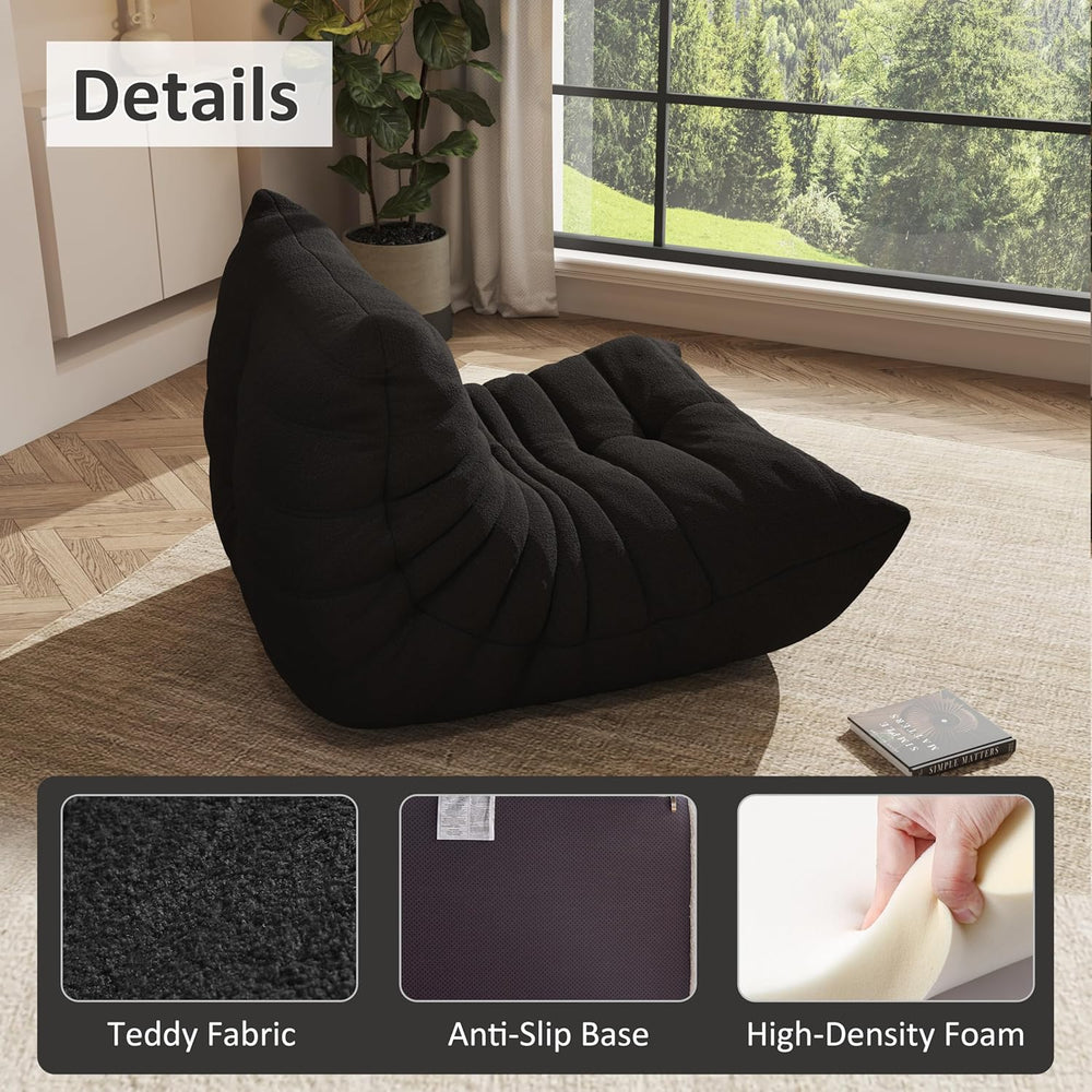 Giant Bean Bag Chair for Adults,Comfy Lazy Fireside Accent Chair with Memory ...