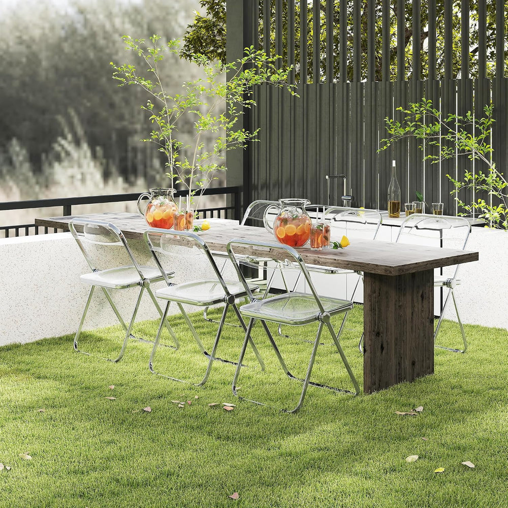 Real Relax Acrylic Folding Chairs,Foldable & Stackable Clear Chairs with ...