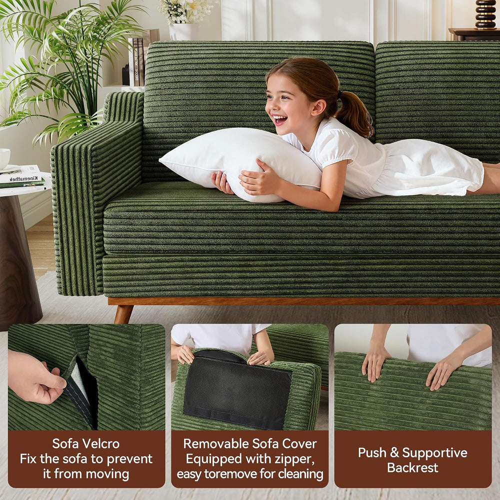 Vipbear 65.4" Loveseat Sofa,Mid-Century Modern Small Couches for Living ...