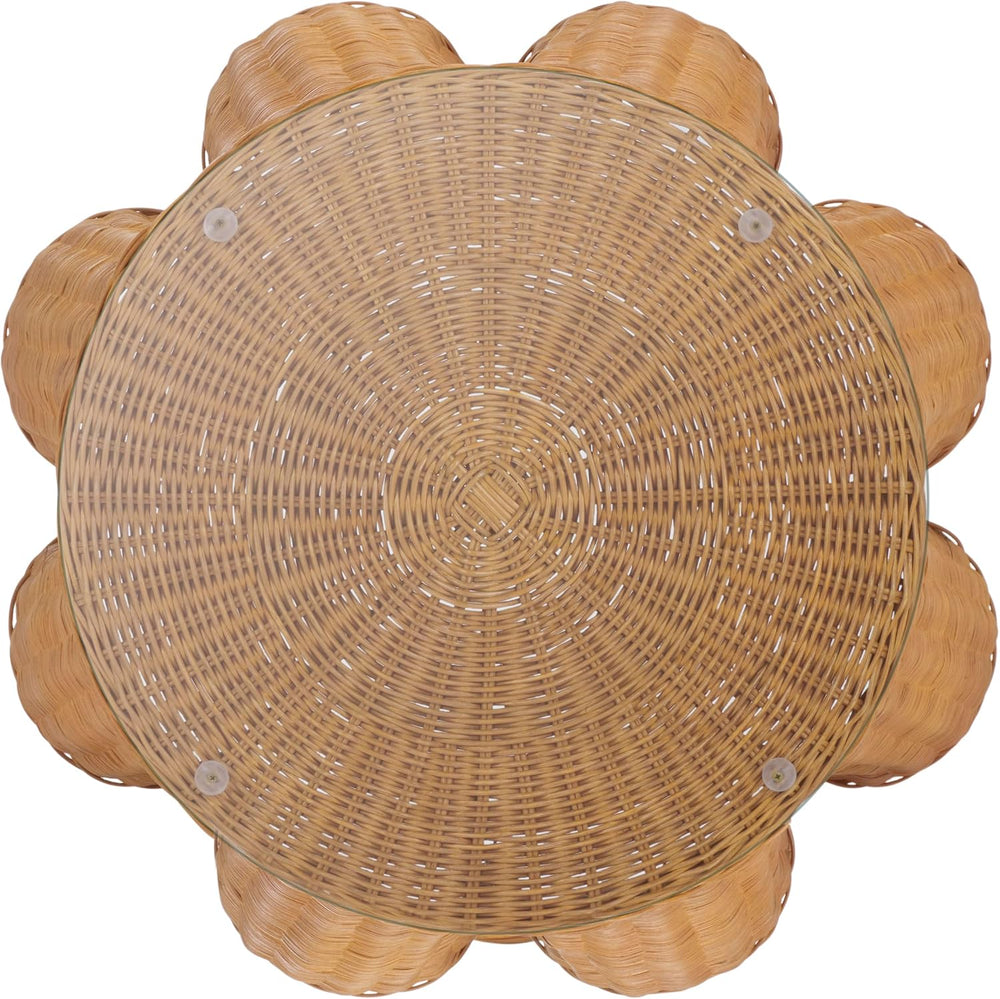 SAFAVIEH Couture Collection - Hylda Natural Rattan Accent Table, Round Shape,...