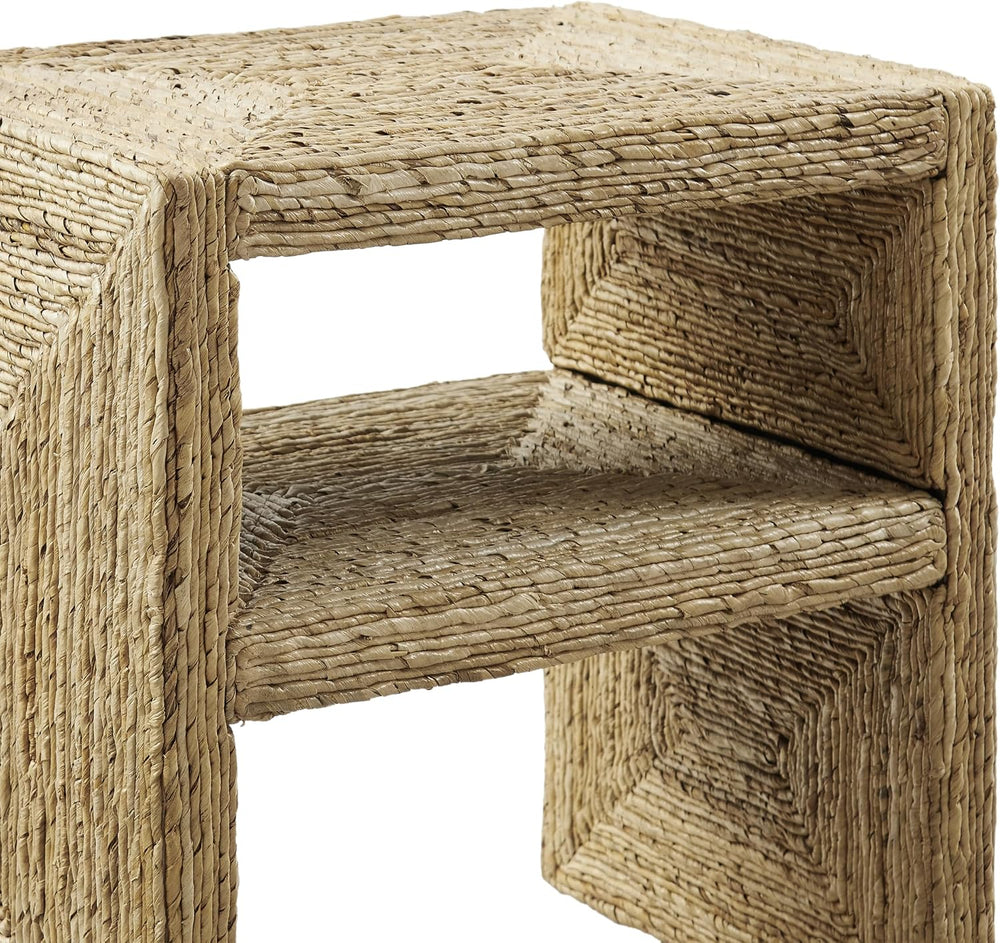 Crosley Furniture Marella Handwoven Banana Leaf End Table, Rattan Side Tables...
