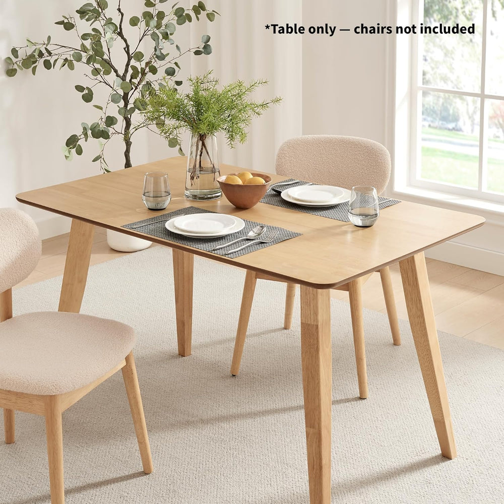 FSC Certified Wood Dining Room Table, 51in Small Rectangular Kitchen Table Sp...