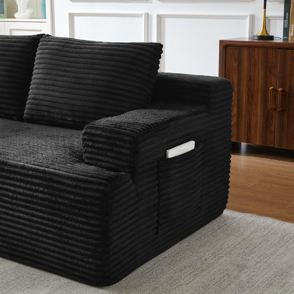 Eafurn 96" L Shaped Cloud Sectional Couch with Chaise, Deep Seat Modular...