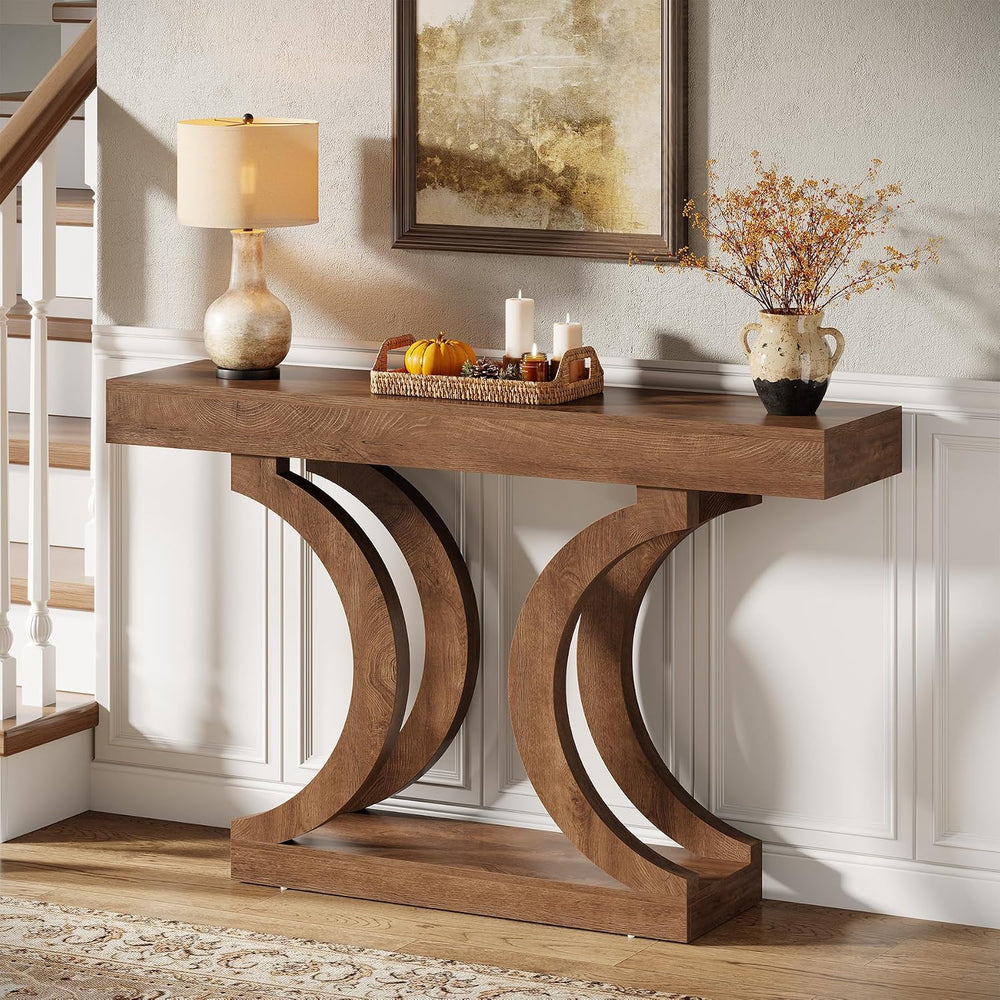 Tribesigns 43.31-Inch Farmhouse Console Table for Entryway, Unique Narrow Sof...