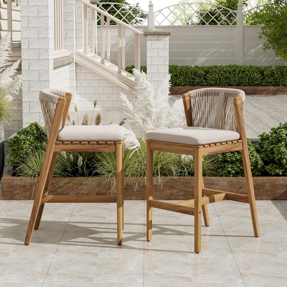 Christopher Knight Home Cuz Patio Barstool Set of 2, Outdoor Counter Height S...