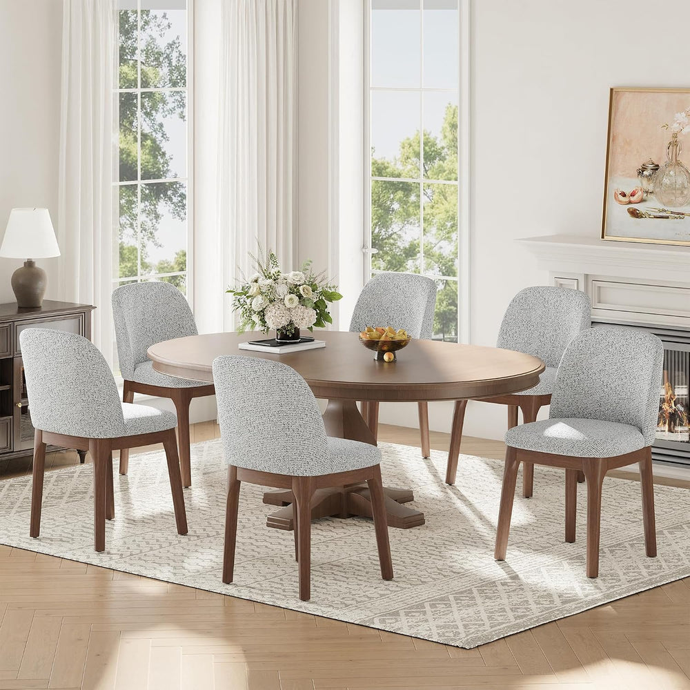 MALOL Upholstered Dining Chairs with Thickened Solid Wood Legs, Mid Century M...