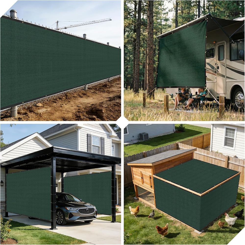 6' x 50' Fence Privacy Screen UV Blocking Mesh Fencing Covers Heavy D...