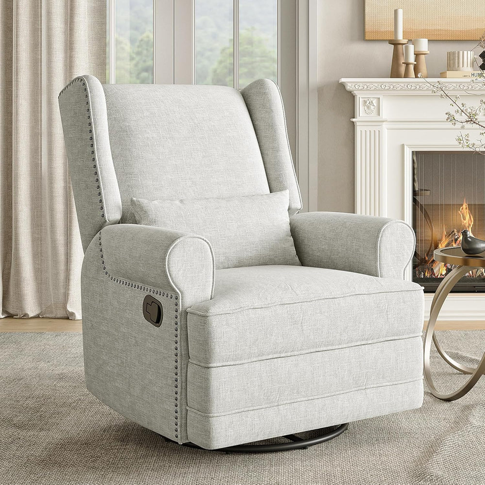 RoyalCraft Swivel Recliner Chair with Extra Large Footrest, Comfy Upholstered...