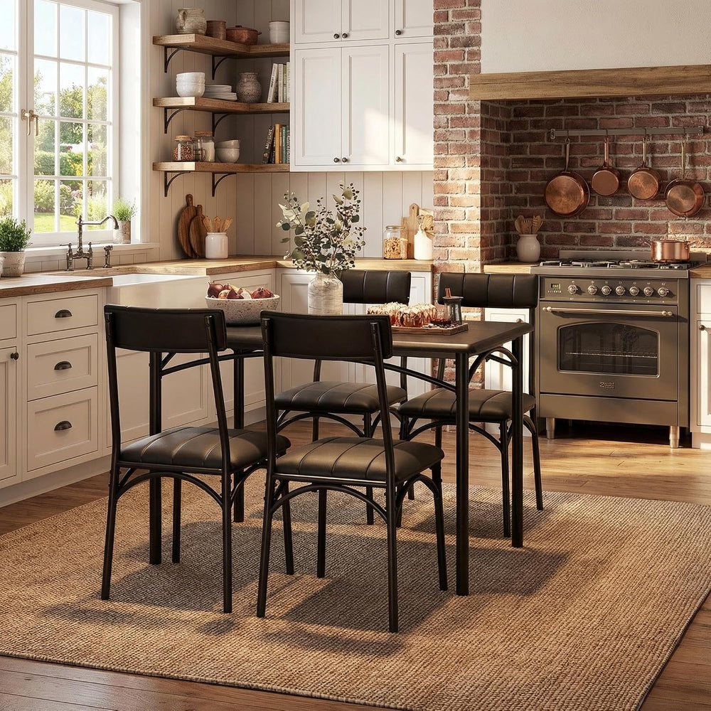 IDEALHOUSE Dining Table Set for 4, Kitchen Table and Chairs for 4 with Uphols...