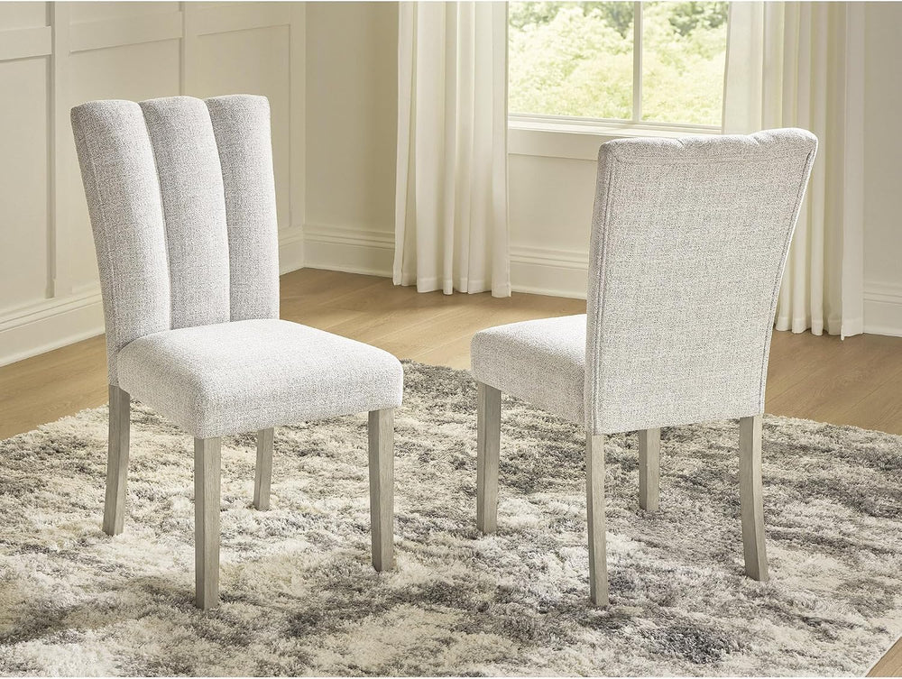 Signature Design by Ashley Upholstered Dining Chairs Set of 2, Bisque | Solid...