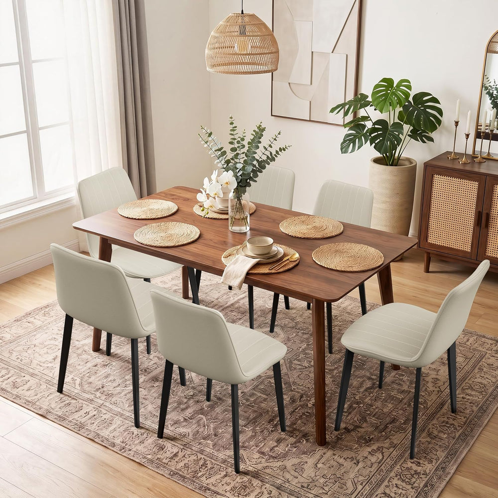 Dining Chairs Set of 4, Leather Modern Kitchen & Dining Room Chairs, Comf...