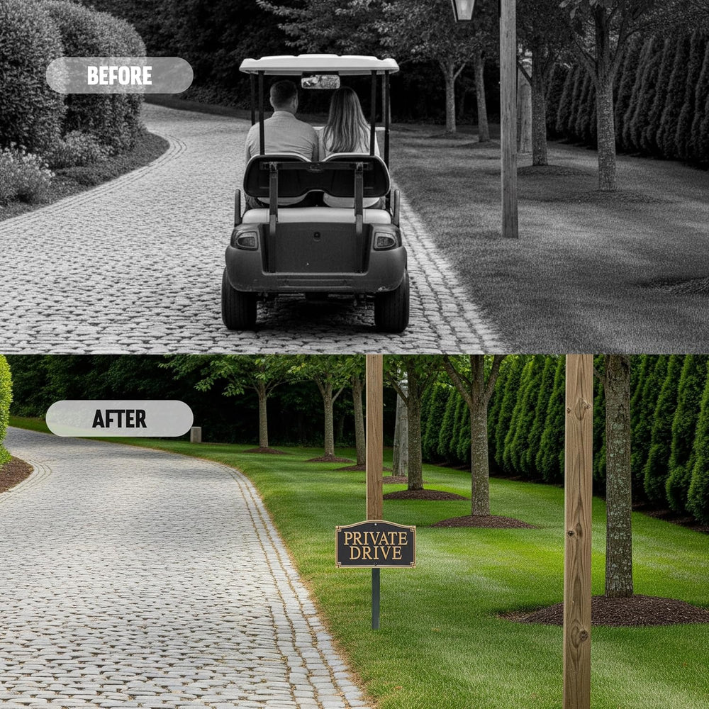 SmartSign “Private Drive” GardenBoss Statement Plaque | 5.75" x 9.5"...