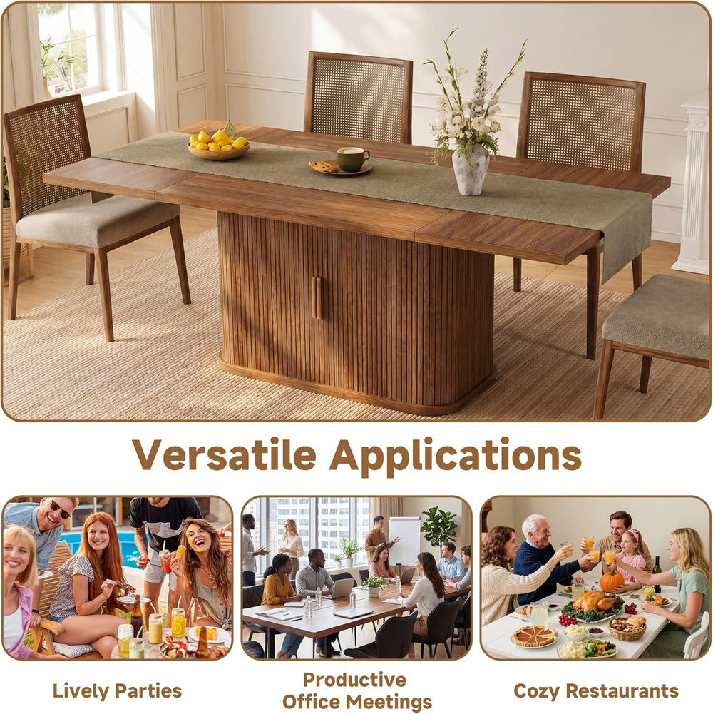 knoworld 78.7" Rectangular Dining Table for 6-10, Farmhouse Kitchen Furn...