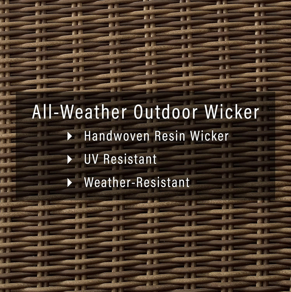 Crosley Furniture Bradenton Wicker Outdoor Ottoman Foot Rest for Patio, Deck,...