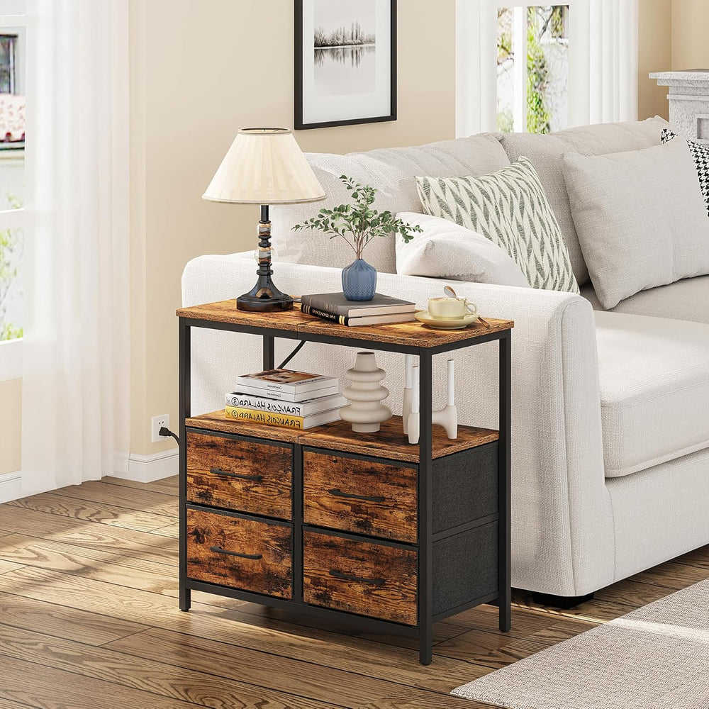 TUTOTAK Large Night Stand with Charging Station, Nightstand with USB and Type...